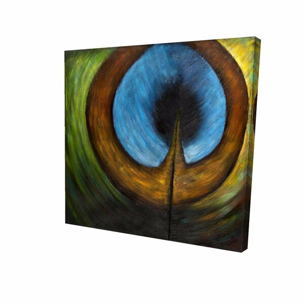 Fondo 12 x 12 in. Peacock Feather Center-Print on Canvas FO2773784